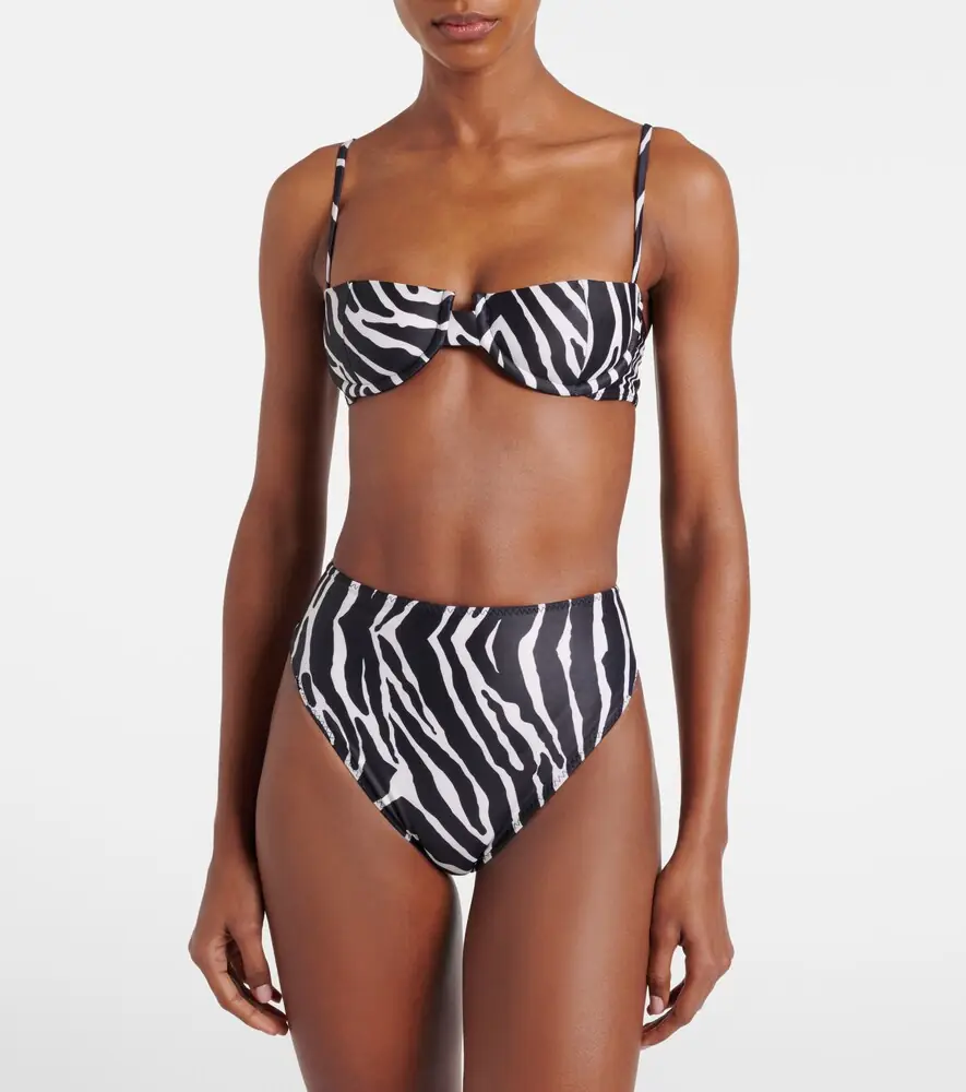 Same Zebra-print high-rise bikini bottoms | Thumbnail 2