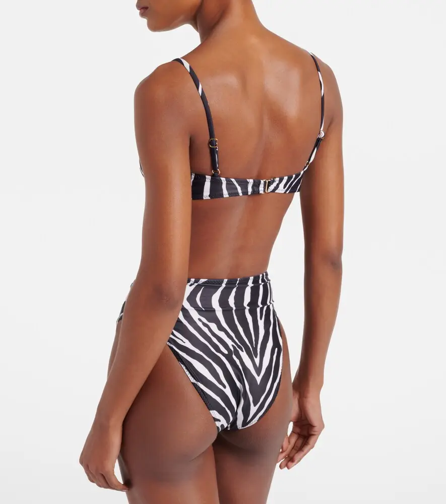 Same Zebra-print high-rise bikini bottoms | Thumbnail 3