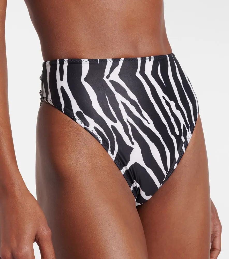 Same Zebra-print high-rise bikini bottoms | Thumbnail 4