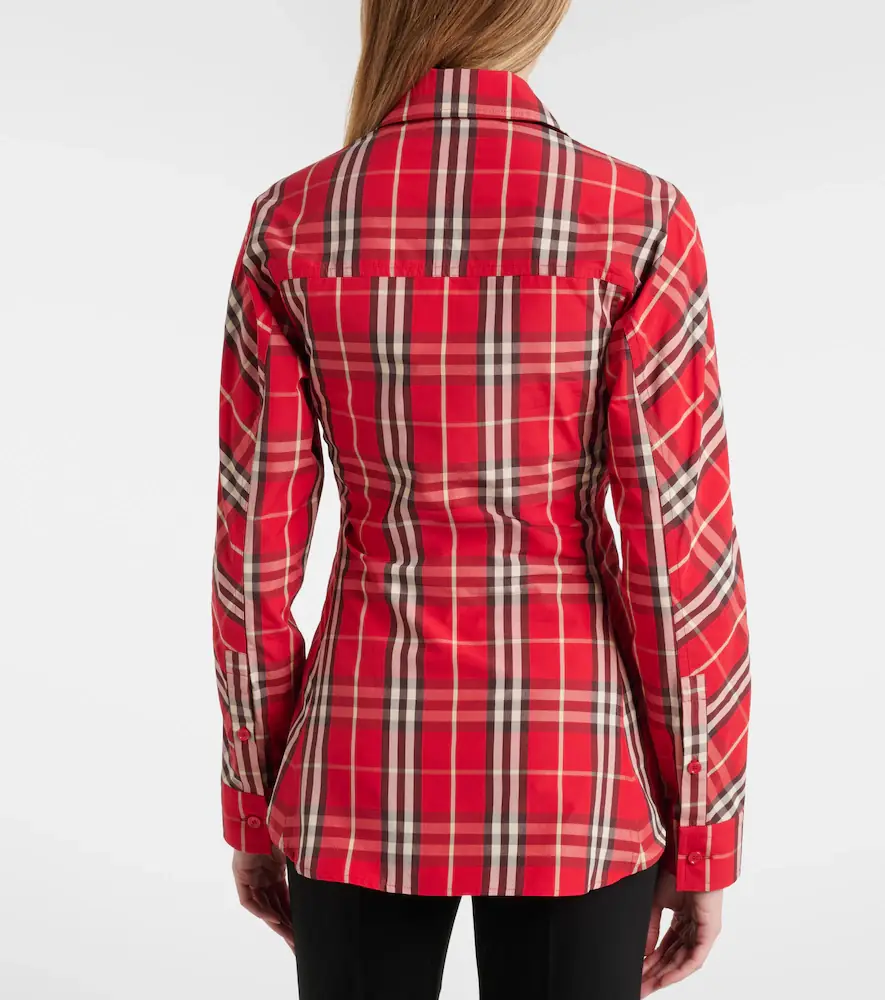 Burberry Check peplum cotton shirt | Thumbnail 6 Burberry Check peplum cotton shirt | Thumbnail 6