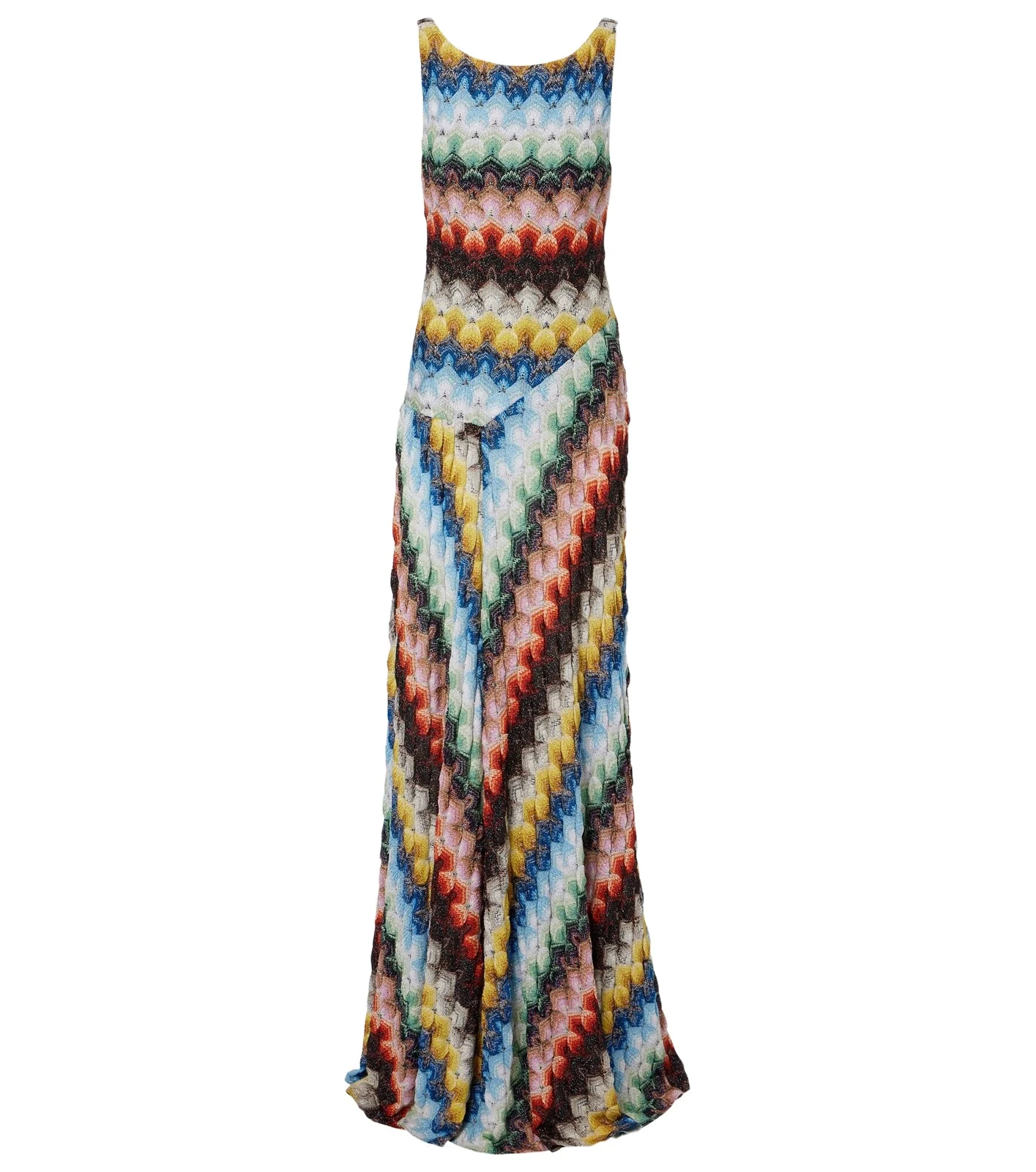 Open-back lamé maxi dress