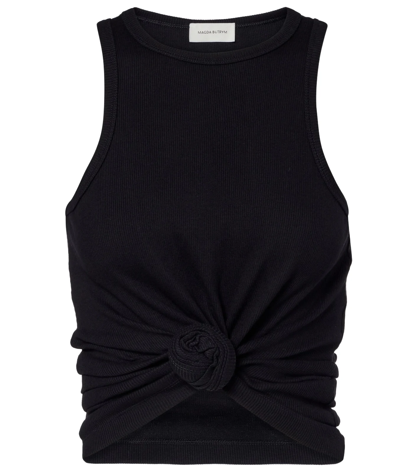 Gathered cotton-blend jersey tank top Gathered cotton-blend jersey tank top