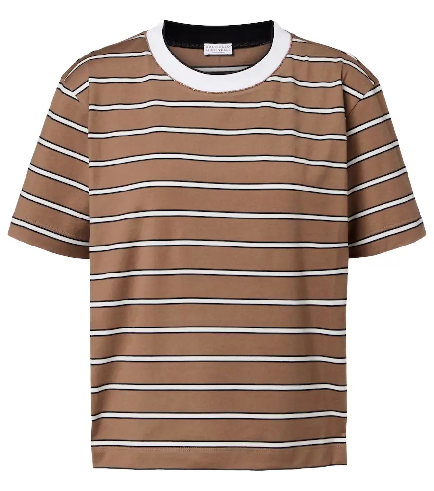 Brunello Cucinelli Striped cotton jersey T-shirt | Image 1 Brunello Cucinelli Striped cotton jersey T-shirt | Image 1