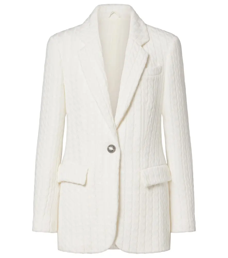 Brunello Cucinelli Cable-knit cotton blazer | Image 1 Brunello Cucinelli Cable-knit cotton blazer | Image 1