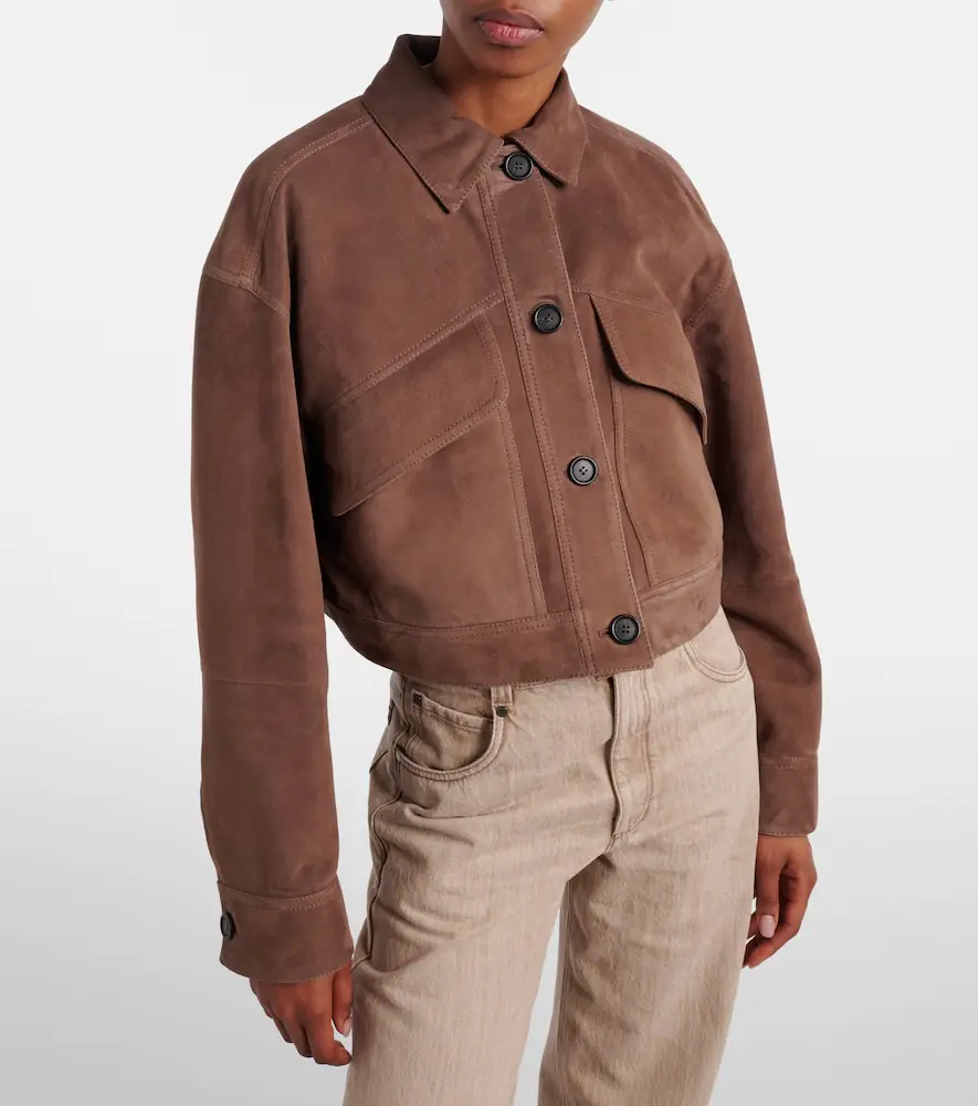 Brunello Cucinelli Monili cropped suede jacket | Thumbnail 3 Brunello Cucinelli Monili cropped suede jacket | Thumbnail 3