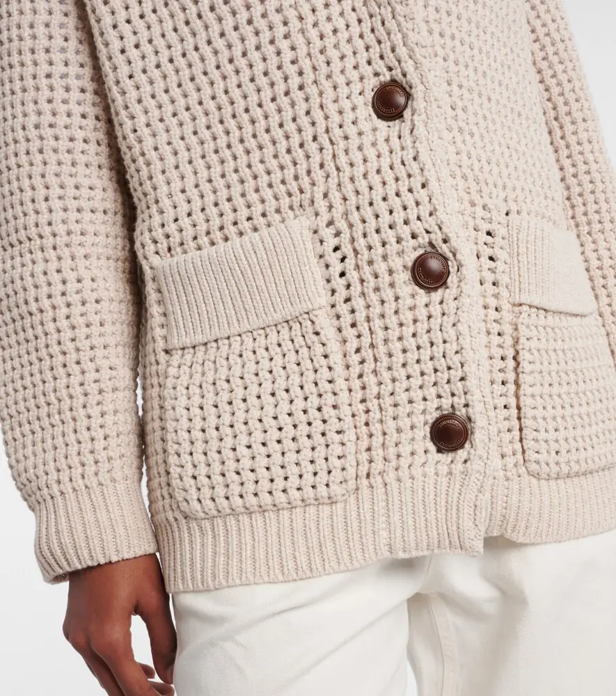 Brunello Cucinelli Open-knit cotton-blend cardigan | Thumbnail 6