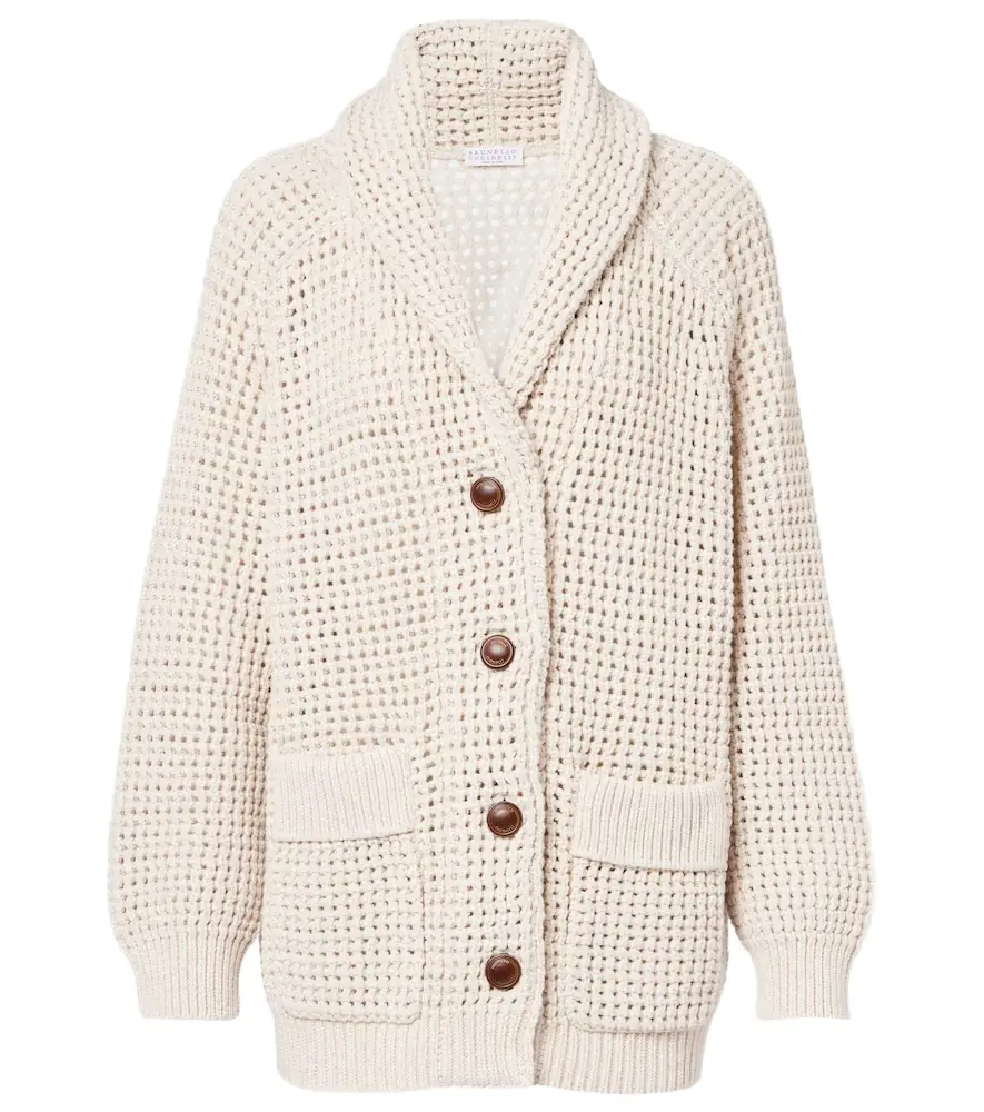 Open-knit cotton-blend cardigan Open-knit cotton-blend cardigan