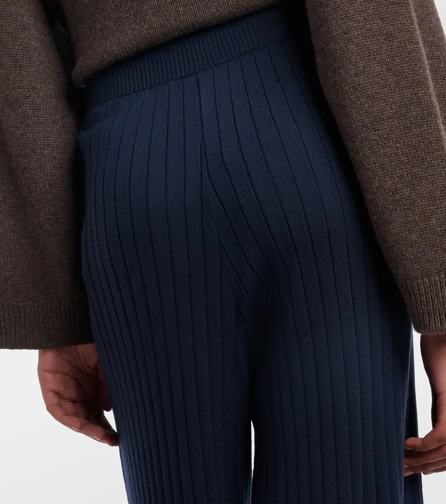 Brunello Cucinelli Ribbed-knit wool and cashmere wide-leg pants | Thumbnail 4