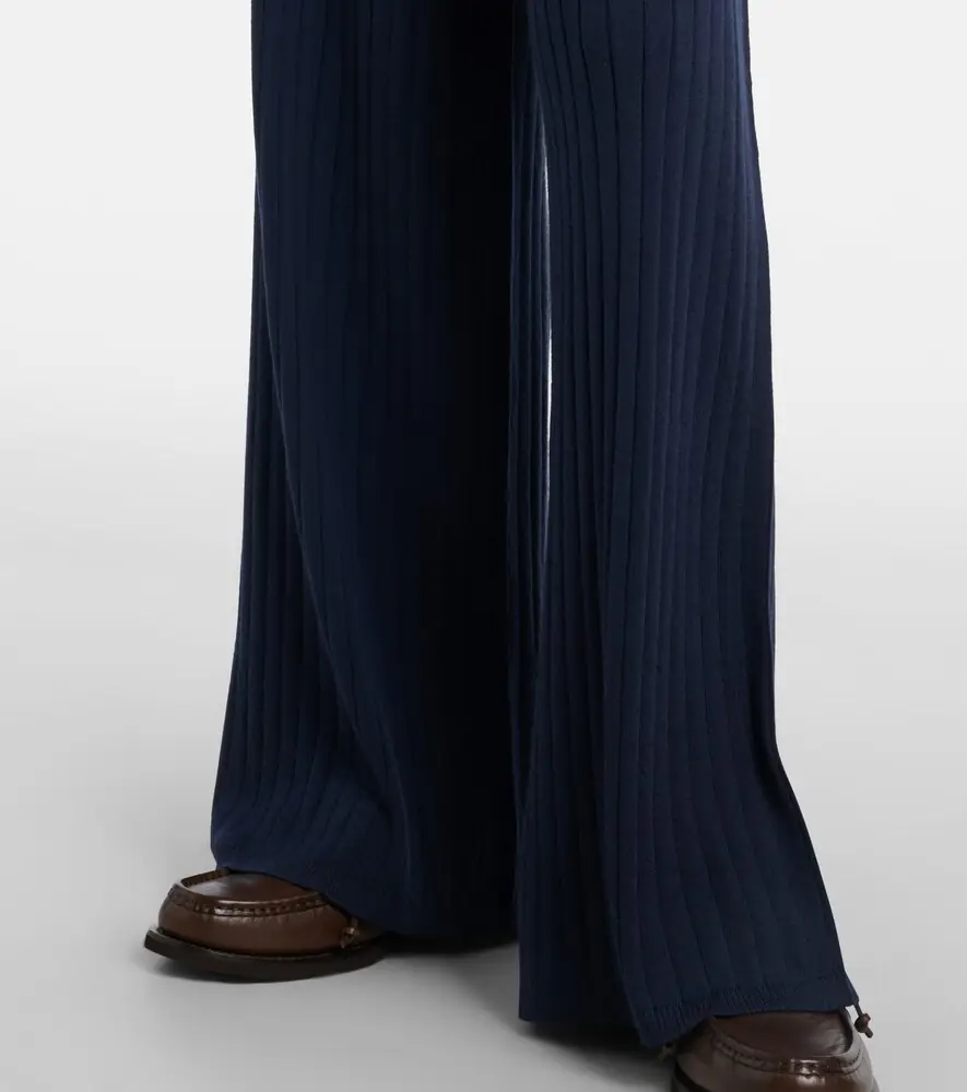 Brunello Cucinelli Ribbed-knit wool and cashmere wide-leg pants | Thumbnail 6
