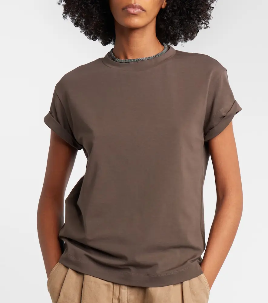 Brunello Cucinelli Monili cotton-blend T-shirt | Thumbnail 2 Brunello Cucinelli Monili cotton-blend T-shirt | Thumbnail 2