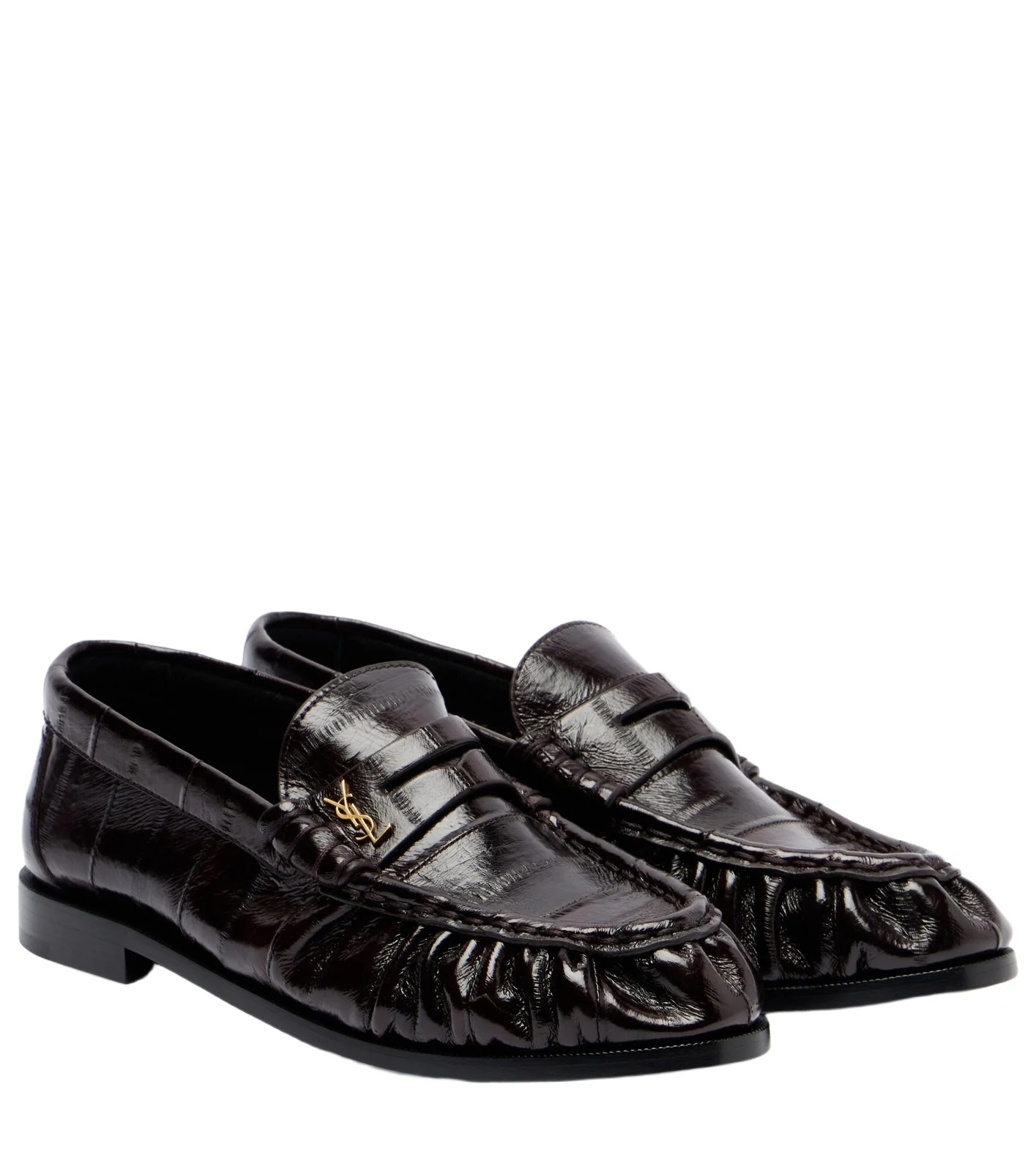 Eel leather penny loafers