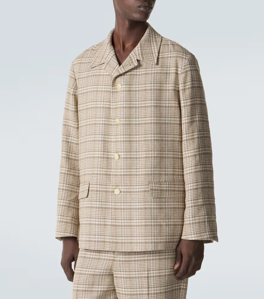 Auralee Checked silk and linen tweed jacket | Thumbnail 5 Auralee Checked silk and linen tweed jacket | Thumbnail 5