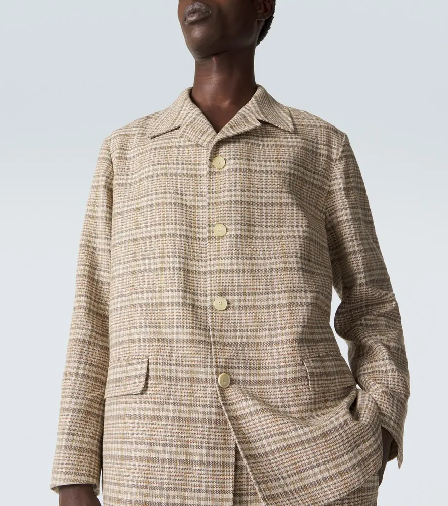 Auralee Checked silk and linen tweed jacket | Thumbnail 6 Auralee Checked silk and linen tweed jacket | Thumbnail 6