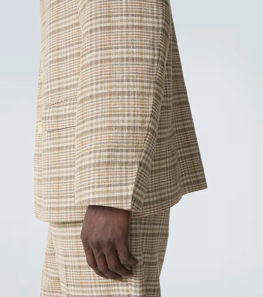 Auralee Checked silk and linen tweed jacket | Thumbnail 7 Auralee Checked silk and linen tweed jacket | Thumbnail 7