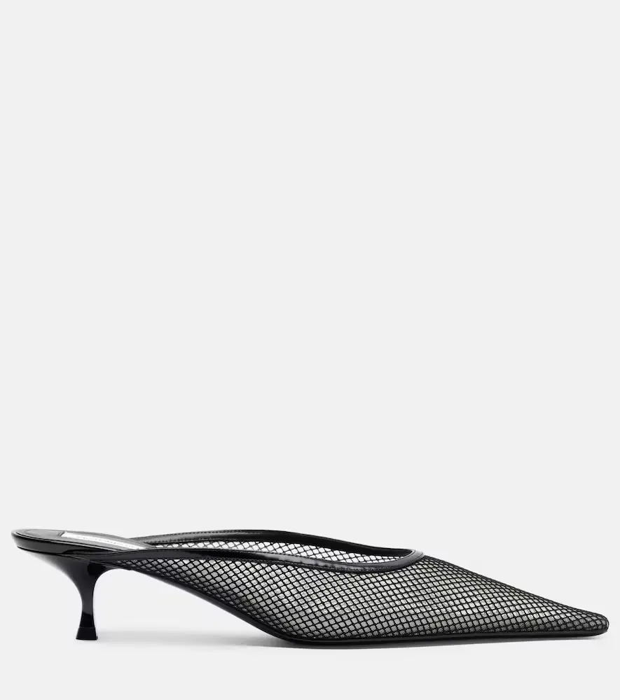 Victoria Beckham Leather-trimmed mesh mules | Thumbnail 2 Victoria Beckham Leather-trimmed mesh mules | Thumbnail 2
