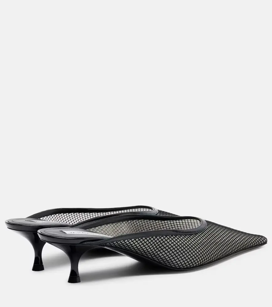 Victoria Beckham Leather-trimmed mesh mules | Thumbnail 3 Victoria Beckham Leather-trimmed mesh mules | Thumbnail 3