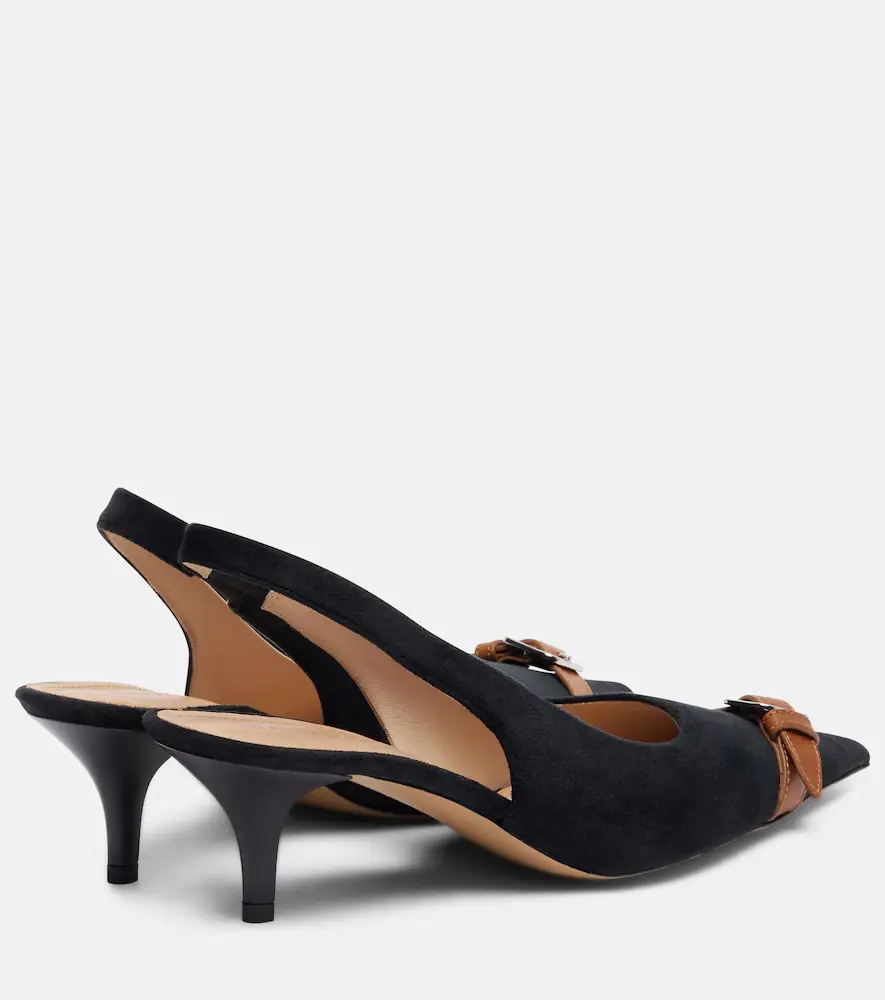 JW Anderson Leather-trimmed velvet slingback pumps | Thumbnail 2 JW Anderson Leather-trimmed velvet slingback pumps | Thumbnail 2