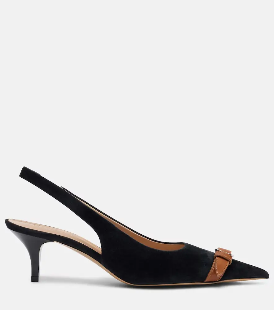 JW Anderson Leather-trimmed velvet slingback pumps | Thumbnail 3 JW Anderson Leather-trimmed velvet slingback pumps | Thumbnail 3