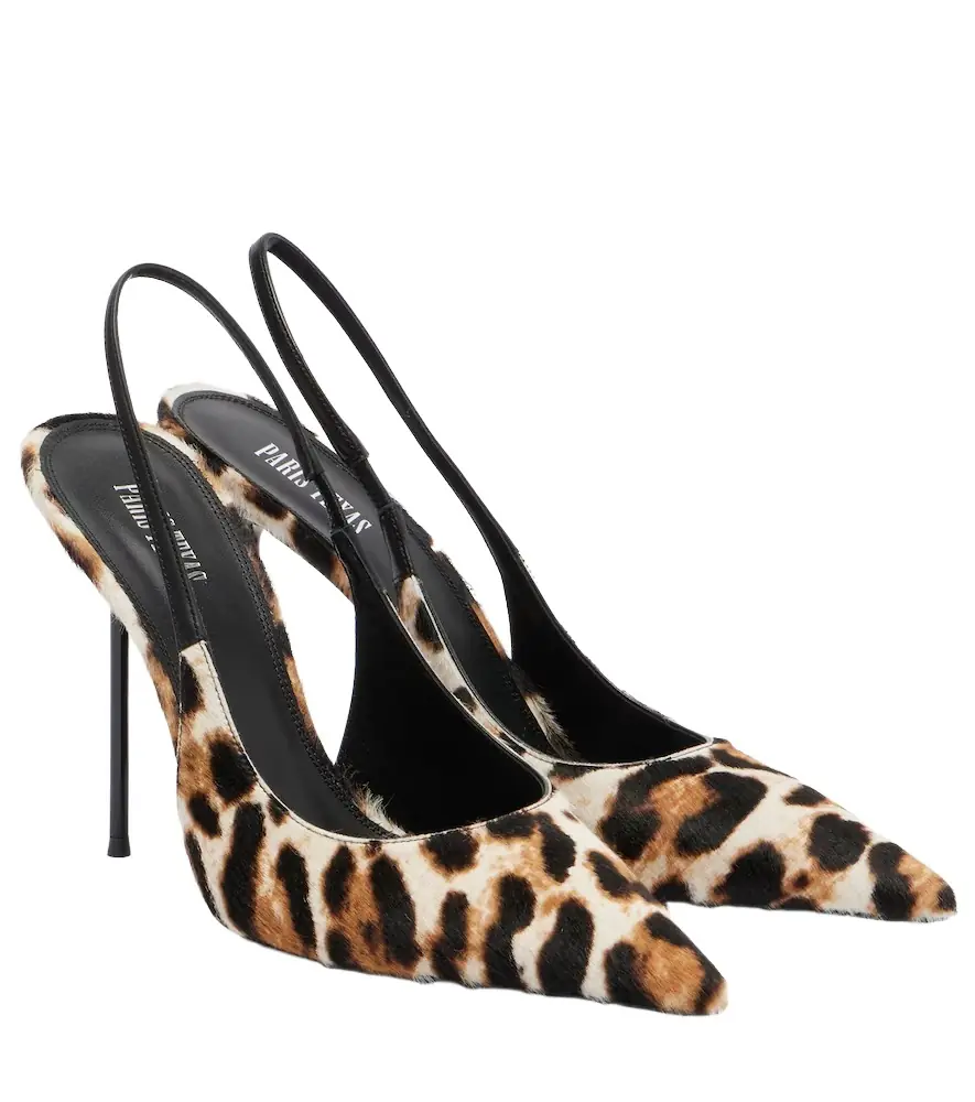 Paris Texas Lidia 105 calf hair slingback pumps