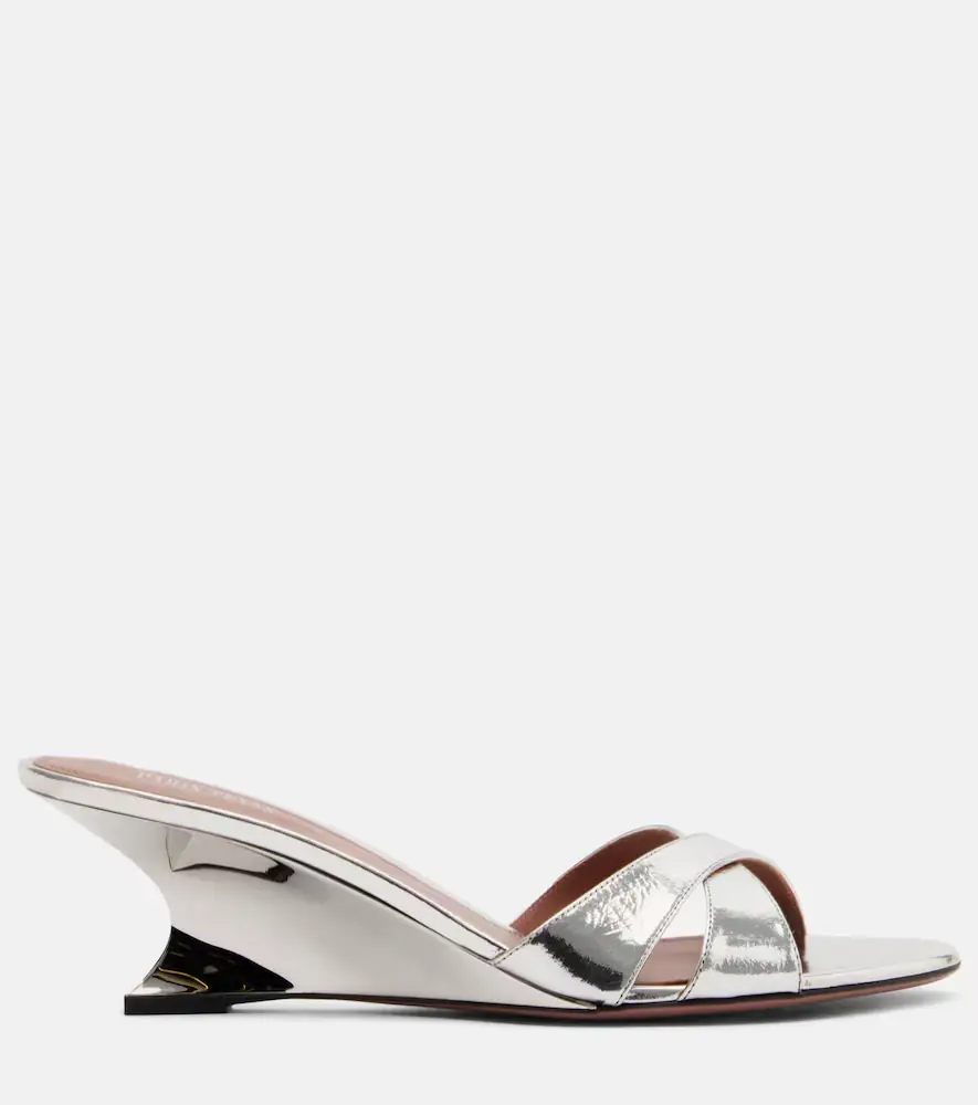 Paris Texas Nina 50 metallic leather wedges | Thumbnail 4 Paris Texas Nina 50 metallic leather wedges | Thumbnail 4