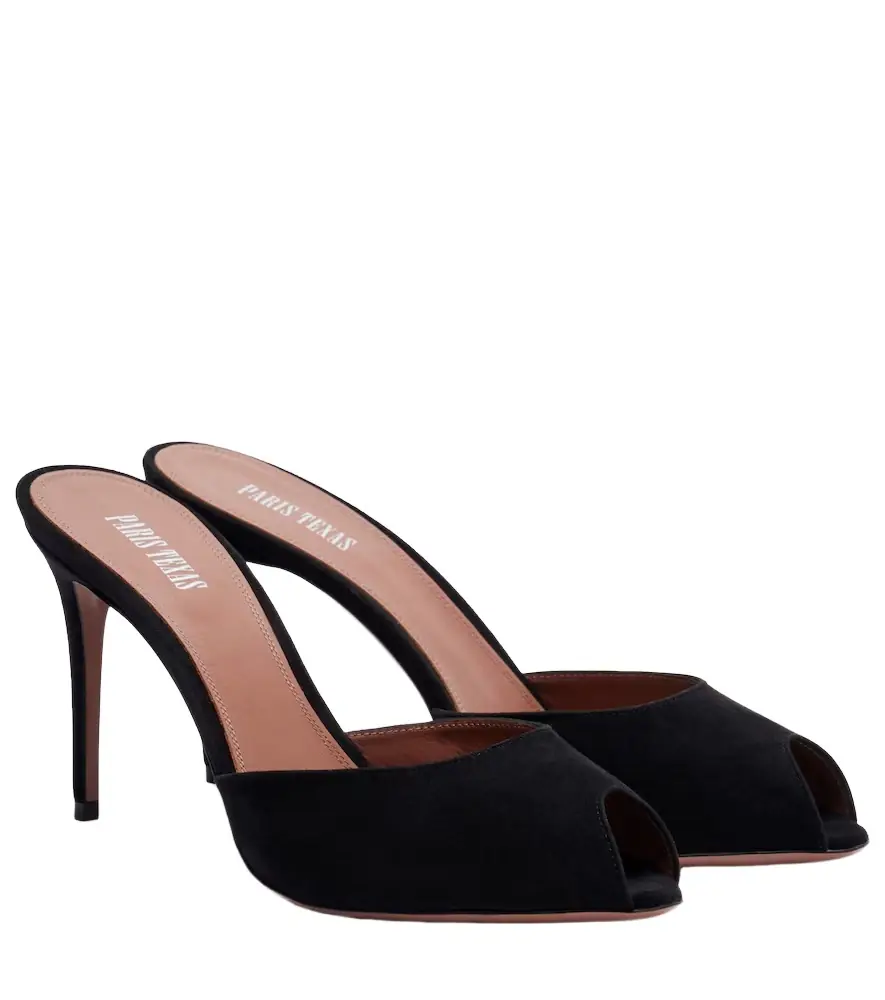 Paris Texas Vera 85 suede mules