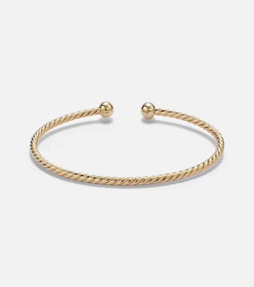 David Yurman Cablespira Flex Micro 18kt gold cuff bracelet with emeralds | Thumbnail 2 David Yurman Cablespira Flex Micro 18kt gold cuff bracelet with emeralds | Thumbnail 2
