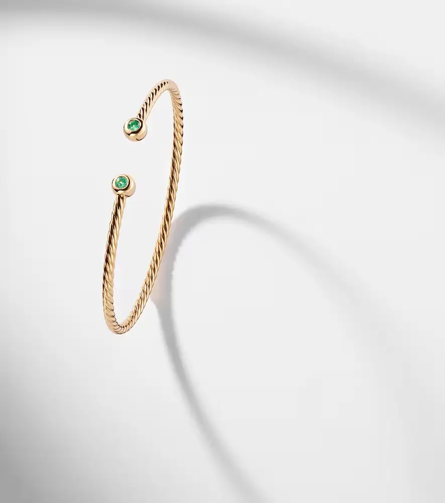 David Yurman Cablespira Flex Micro 18kt gold cuff bracelet with emeralds | Thumbnail 5 David Yurman Cablespira Flex Micro 18kt gold cuff bracelet with emeralds | Thumbnail 5