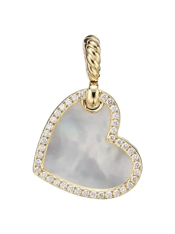 DY Elements Heart 18kt gold pendant with diamonds and pearl