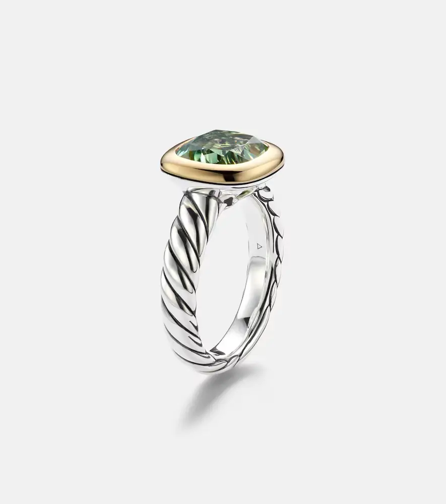 David Yurman DY Mercer sterling silver and 18kt gold ring with prasiolite | Thumbnail 2 David Yurman DY Mercer sterling silver and 18kt gold ring with prasiolite | Thumbnail 2