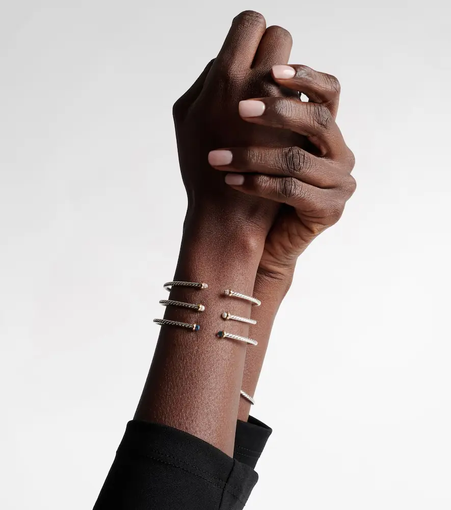 David Yurman Micro Cable Flex sterling silver and 14kt gold cuff bracelet with pearls | Thumbnail 3 David Yurman Micro Cable Flex sterling silver and 14kt gold cuff bracelet with pearls | Thumbnail 3