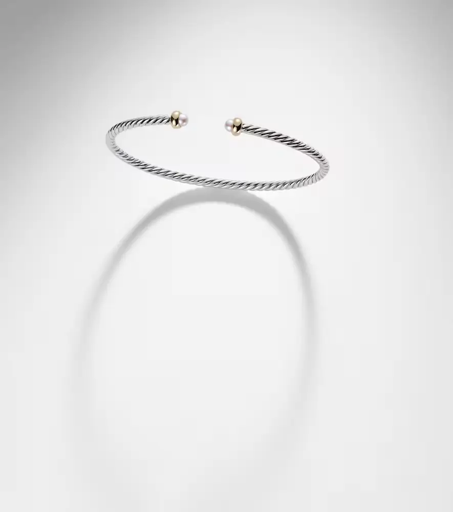 David Yurman Micro Cable Flex sterling silver and 14kt gold cuff bracelet with pearls | Thumbnail 5 David Yurman Micro Cable Flex sterling silver and 14kt gold cuff bracelet with pearls | Thumbnail 5