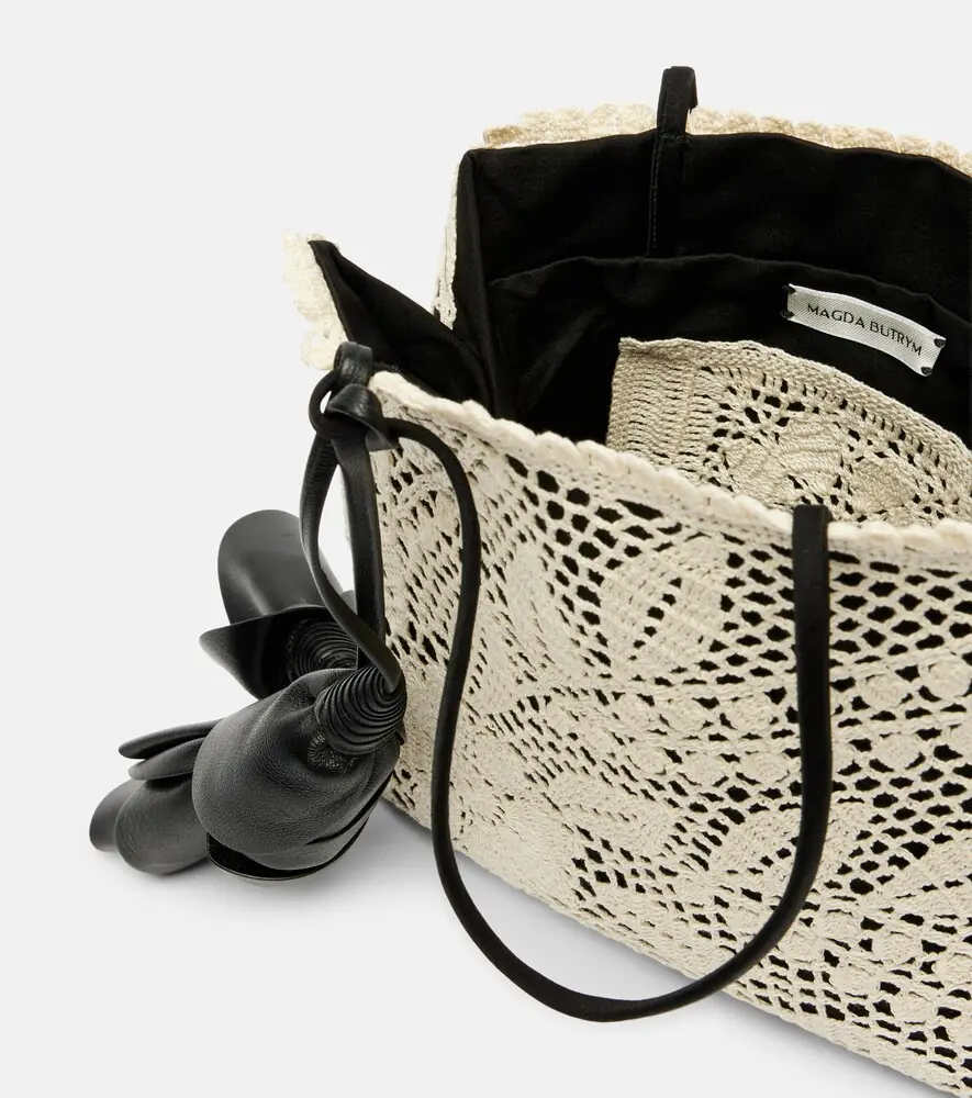Magda Butrym Julia Small crochet leather-trimmed tote bag | Thumbnail 3 Magda Butrym Julia Small crochet leather-trimmed tote bag | Thumbnail 3
