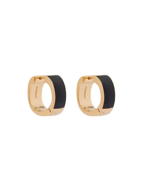 Signature enamel gold-plated hoop earrings Signature enamel gold-plated hoop earrings