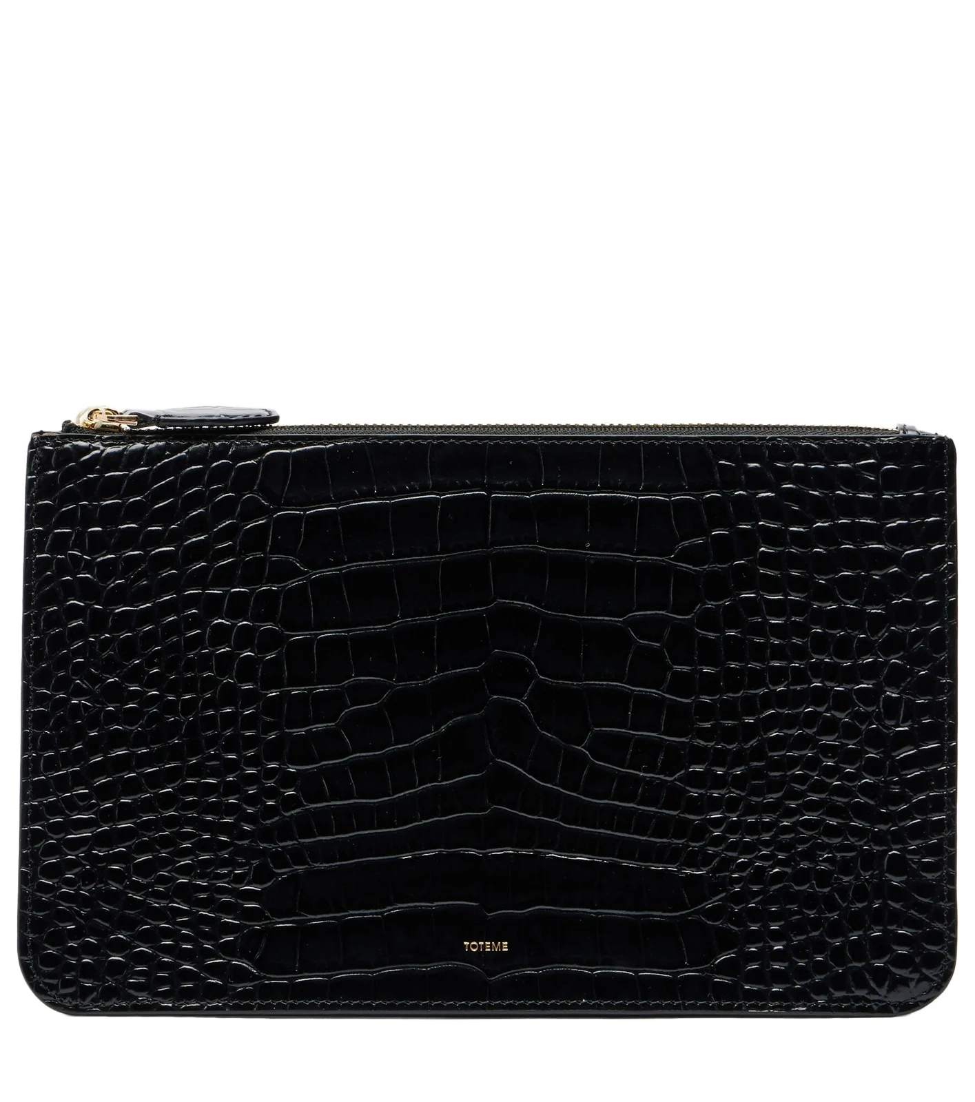 Threefold croc-effect leather clutch Threefold croc-effect leather clutch