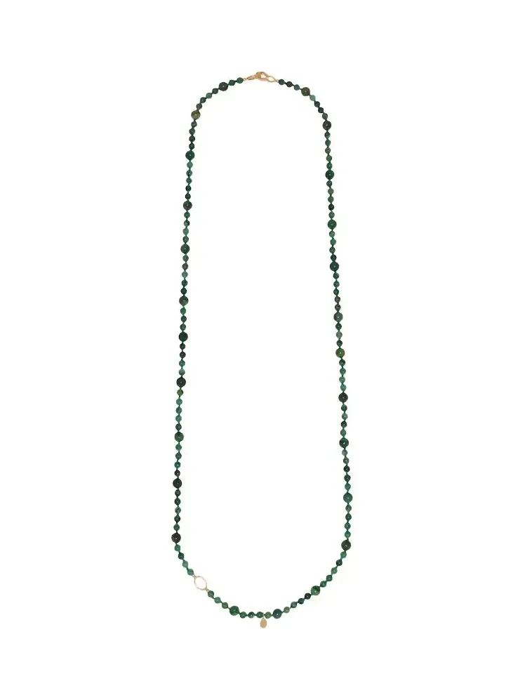Inifinity beaded necklace with jade