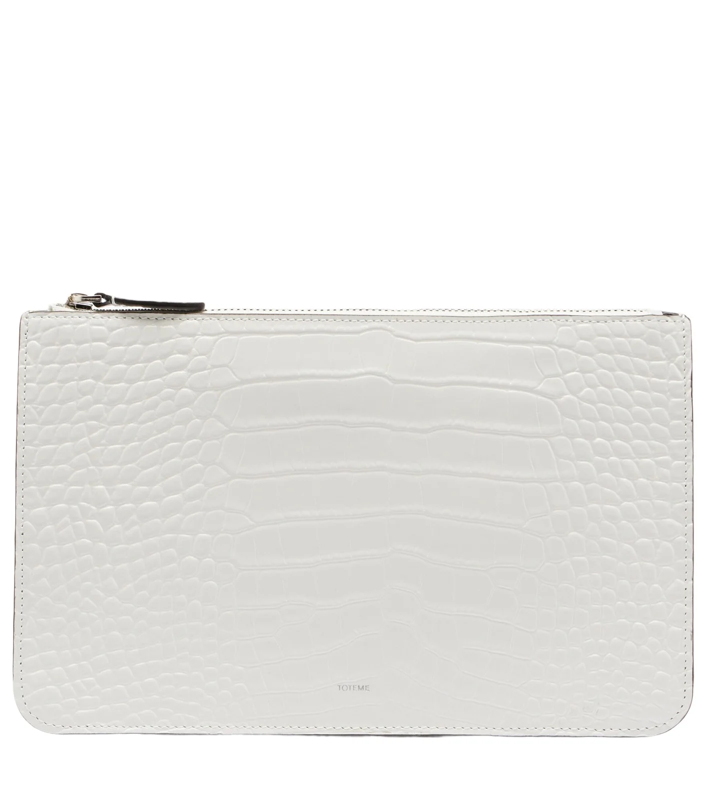 Threefold croc-effect leather clutch Threefold croc-effect leather clutch
