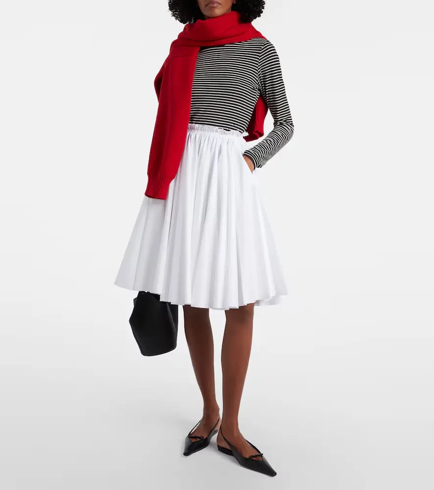 AMI PARIS Corolla gathered cotton midi skirt | Thumbnail 6 AMI PARIS Corolla gathered cotton midi skirt | Thumbnail 6