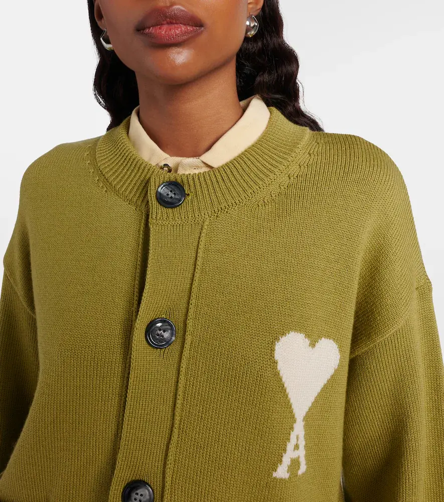 AMI PARIS Ami de Caur wool and cotton cardigan | Thumbnail 6