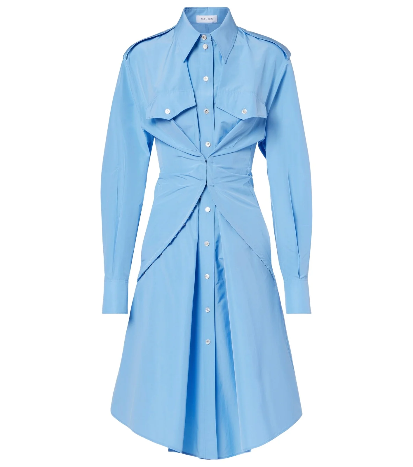 Cotton-blend taffeta shirt dress Cotton-blend taffeta shirt dress