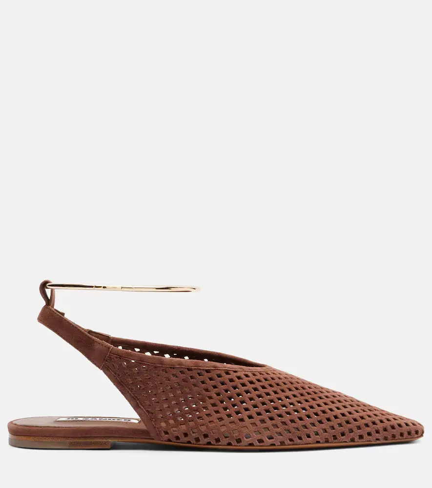 Jil Sander Perforated suede slingback flats | Thumbnail 2