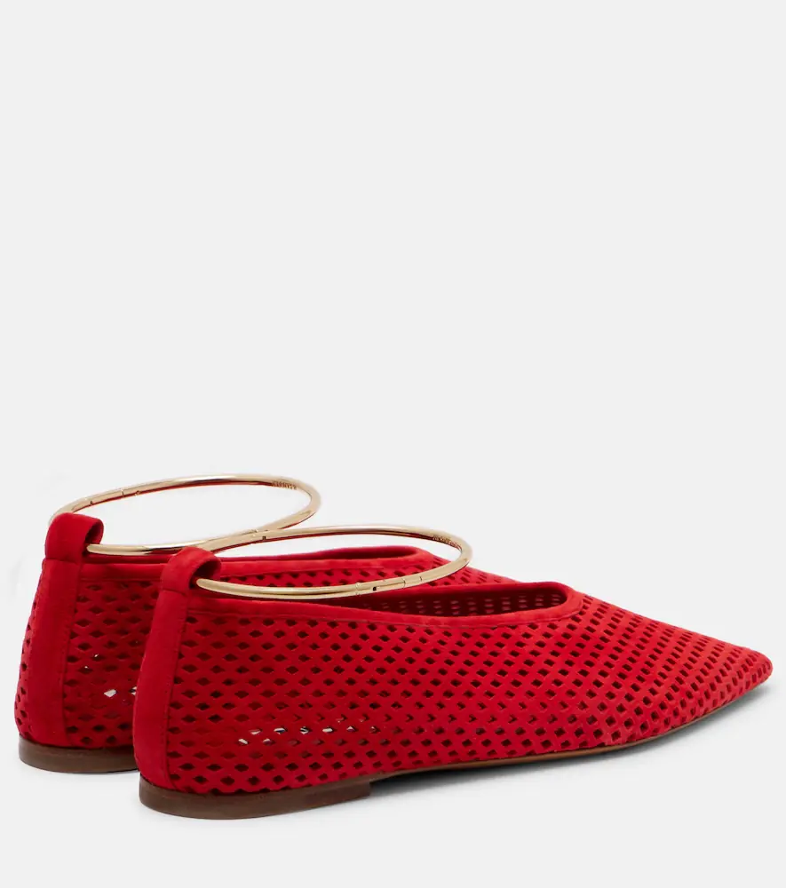 Jil Sander Perforated suede ballet flats | Thumbnail 2