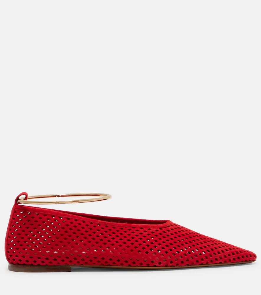 Jil Sander Perforated suede ballet flats | Thumbnail 4