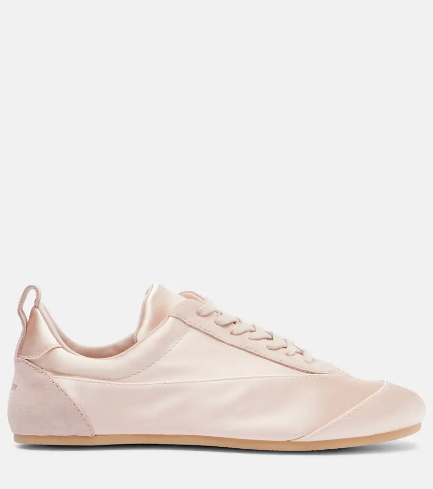 Jil Sander Floor suede-trimmed satin sneakers | Thumbnail 2