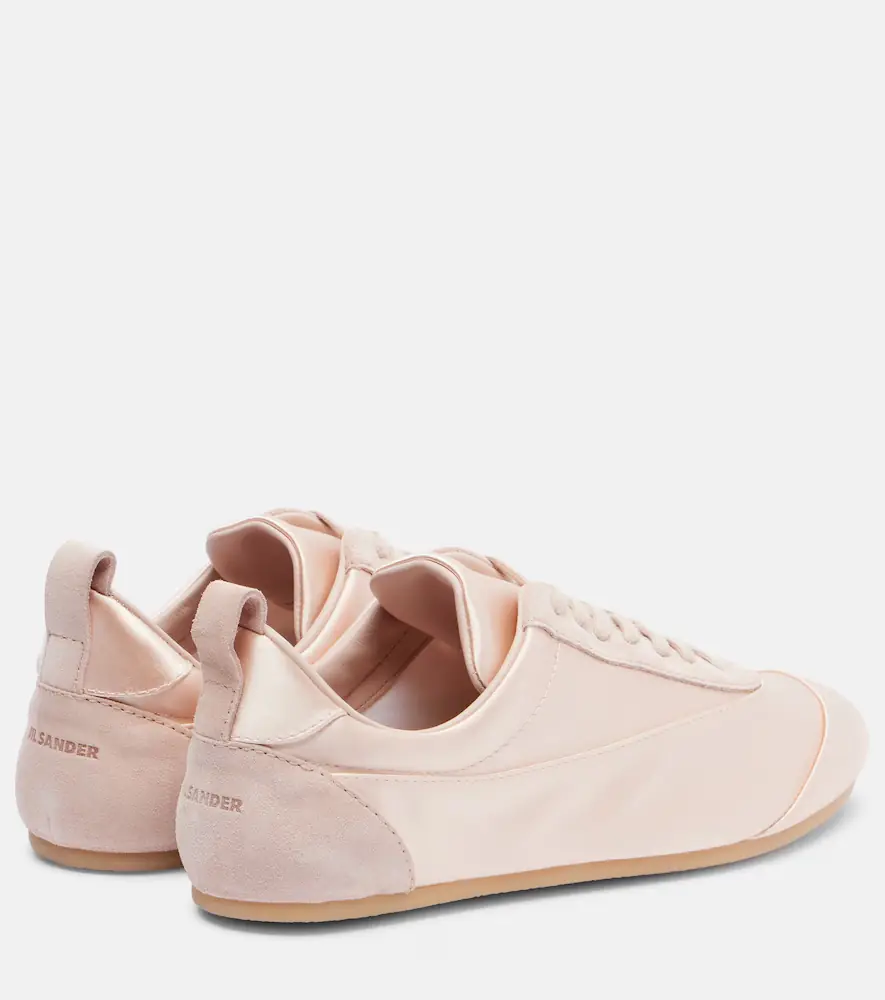 Jil Sander Floor suede-trimmed satin sneakers | Thumbnail 3