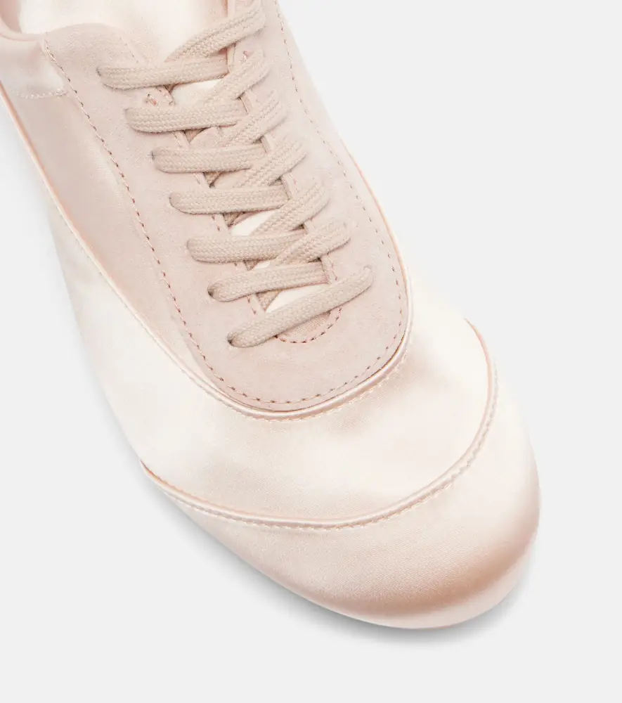 Jil Sander Floor suede-trimmed satin sneakers | Thumbnail 4