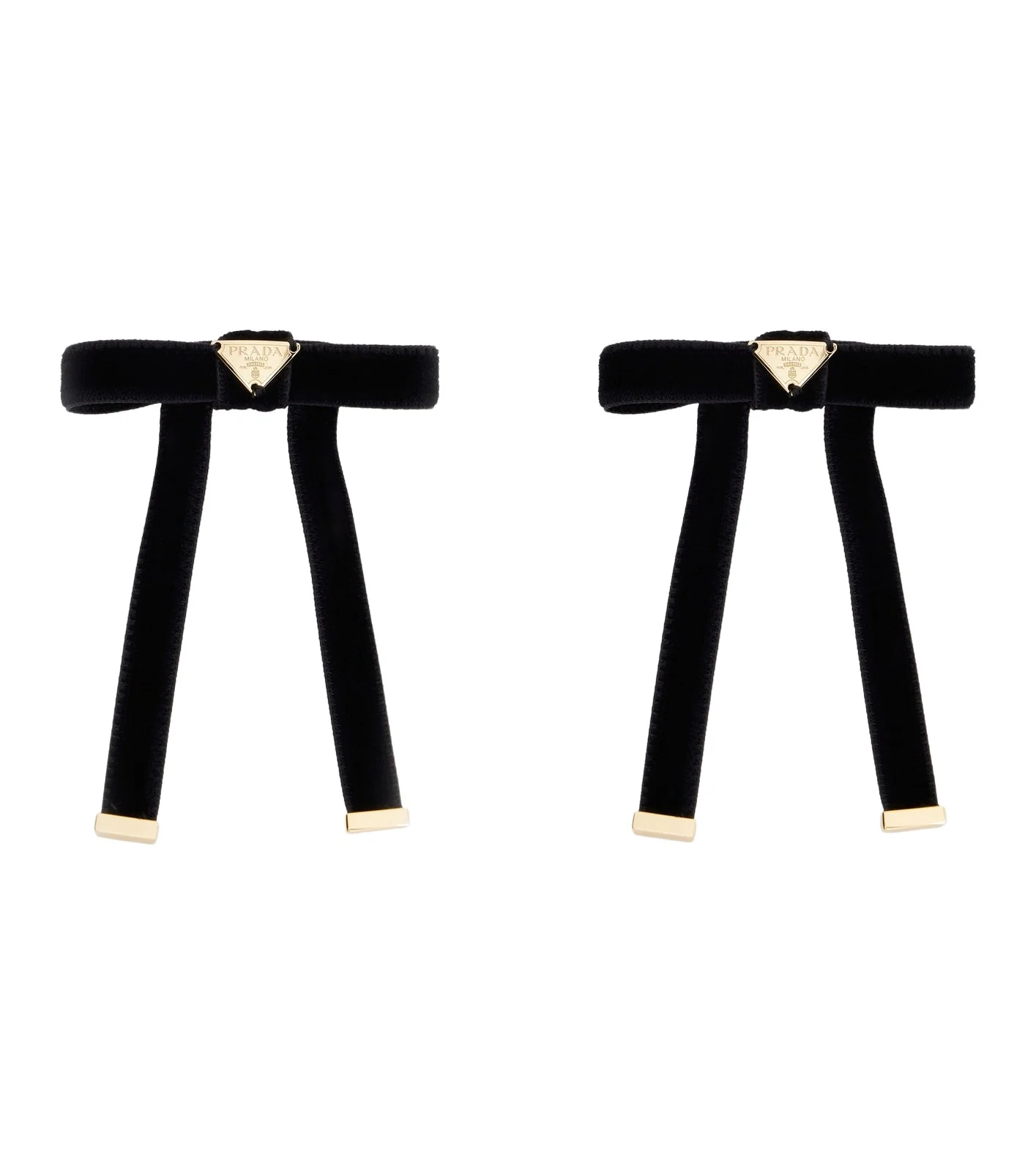 Set of 2 bow-detail velvet barrettes Set of 2 bow-detail velvet barrettes