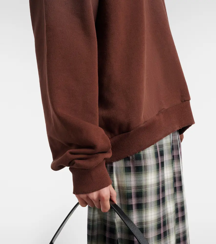 Acne Studios Logo cotton-blend fleece hoodie | Thumbnail 4