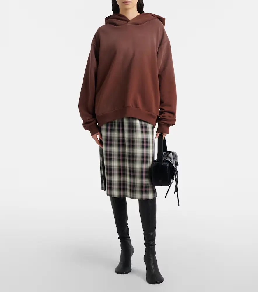 Acne Studios Logo cotton-blend fleece hoodie | Thumbnail 5