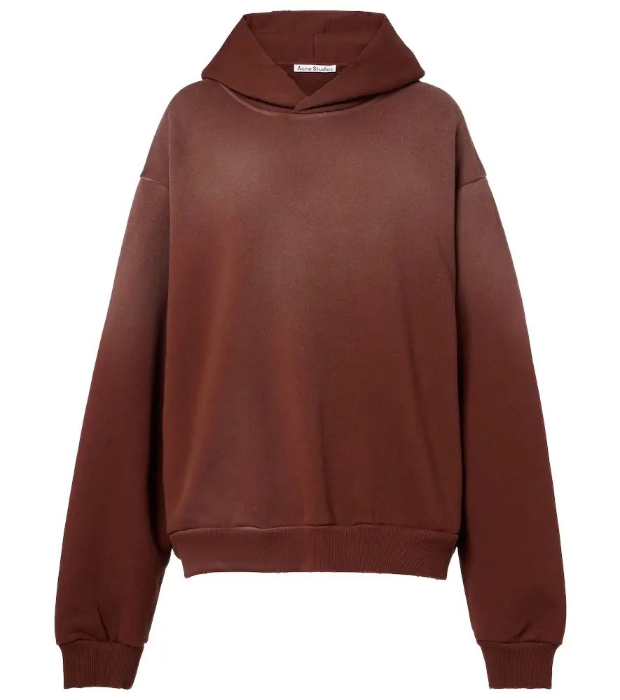 Acne Studios Logo cotton-blend fleece hoodie | Image 1 Acne Studios Logo cotton-blend fleece hoodie | Image 1