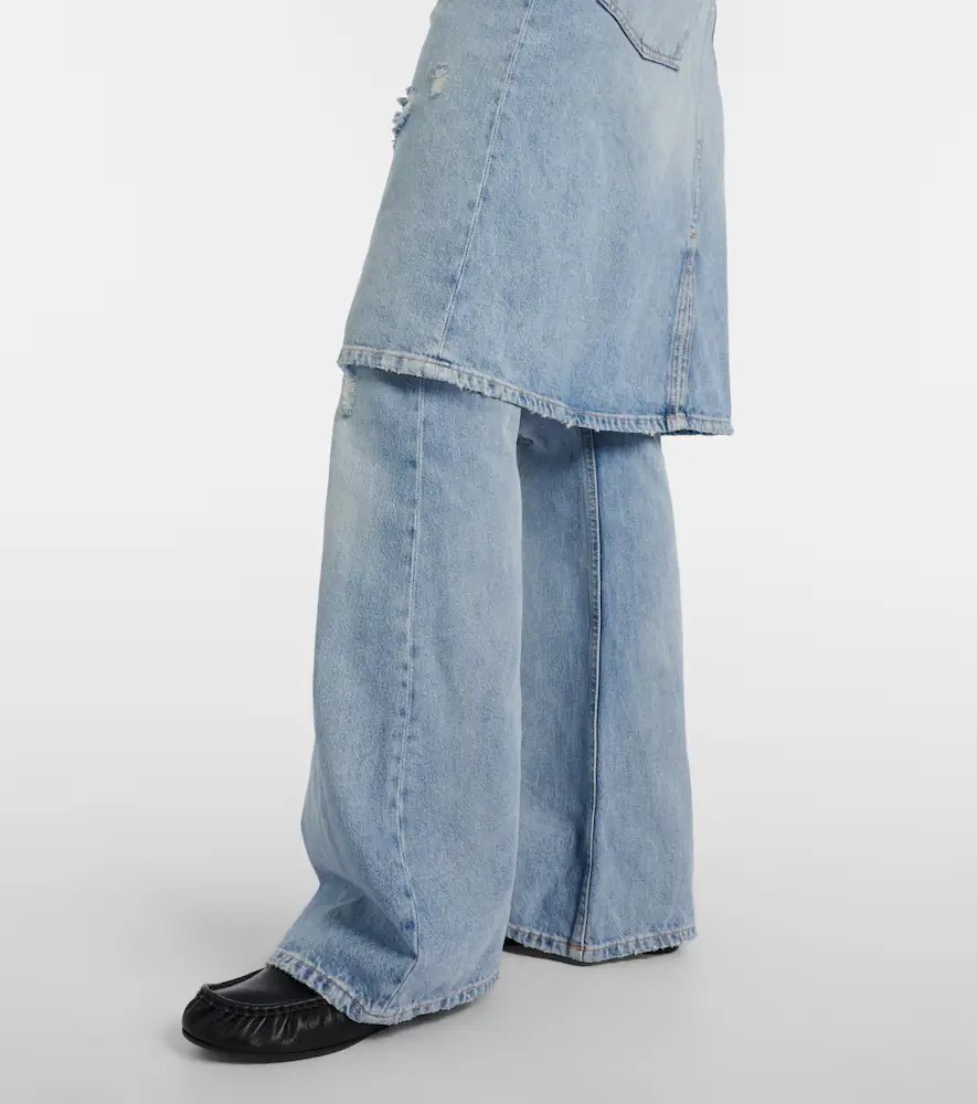Acne Studios Distressed layered wide-leg jeans | Thumbnail 4